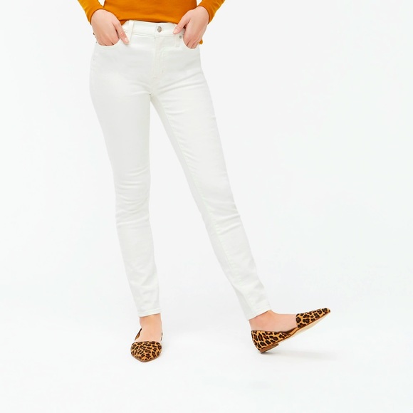 J Crew 9” High Rise Skinny Jean in White Denim 25